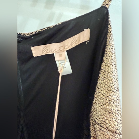 Hutch Vicky Metallic Maxi Dress - Gold Metallic High-Low V-Neck Dress, Size 10 - Picture 10 of 10
